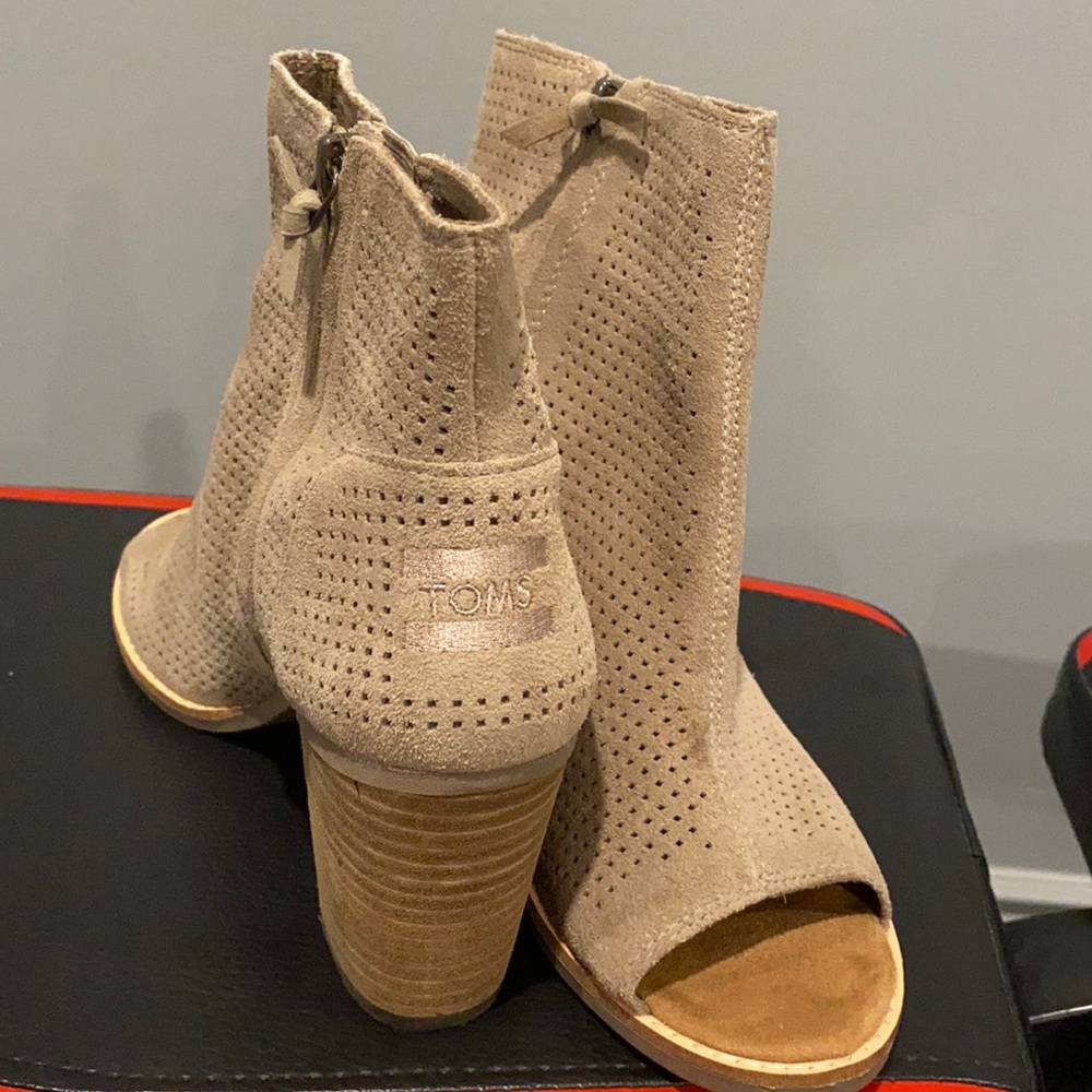 Toms peep toe booties.